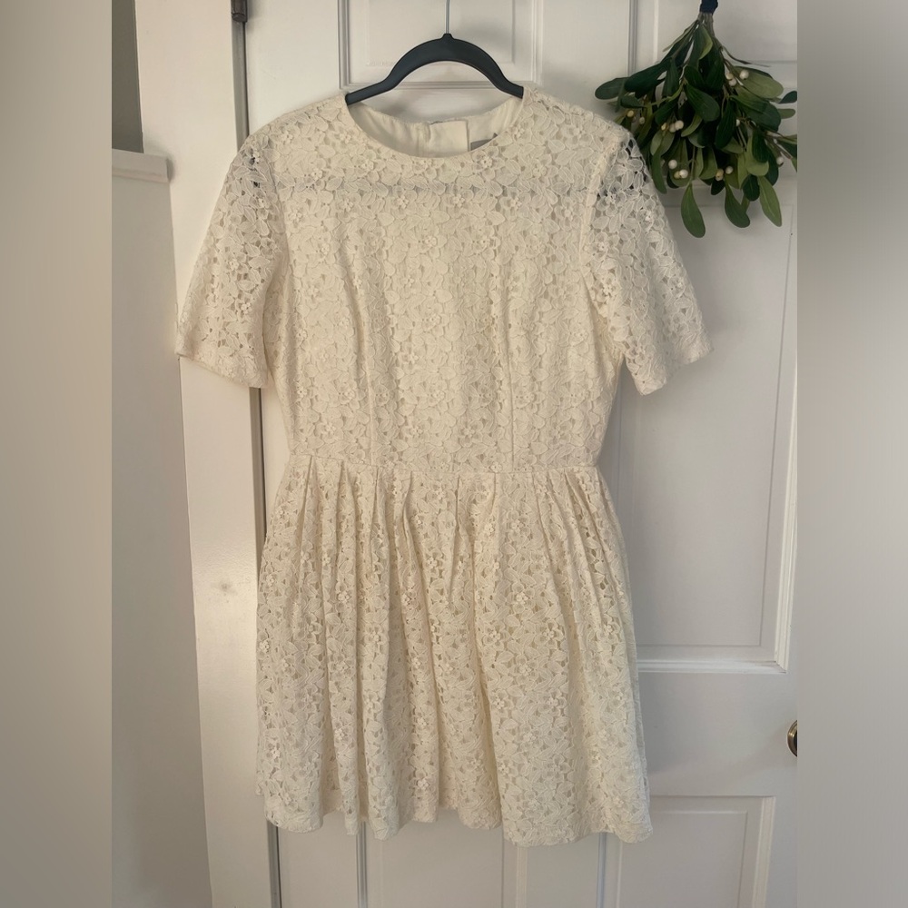 ASOS Lace Short Dress in Cream